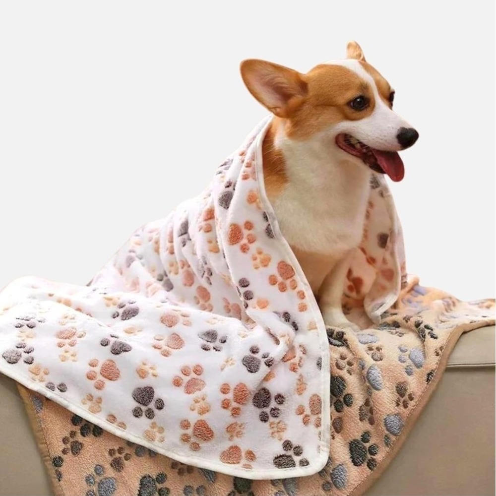 Soft White Dog & Puppy Blanket for Couch Durable Size 23x15